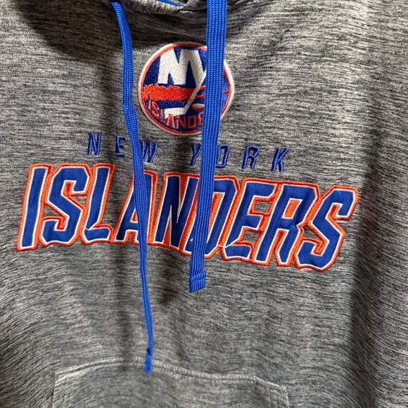 NHL NY Islanders Gray Dri-Fit Pullover Hoodie Sweatshirt- Size Large - Picture 3 of 4